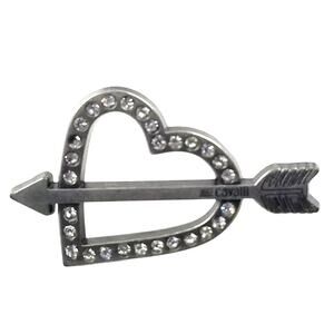 Just Cavalli by Roberto Cavalli Open Heart Arrow Rhinestone Pin – Missing Stone